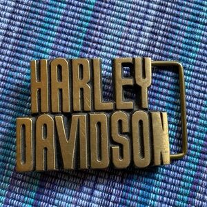 Vintage HARLEY DAVIDSON Brass Belt Buckle For a Snap-On Leather Belt